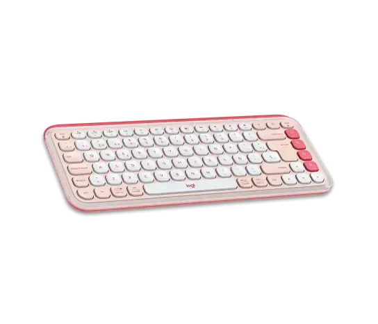 logitech, POP Icon, Keyboard + Mouse (Combo) Rose & Off White
