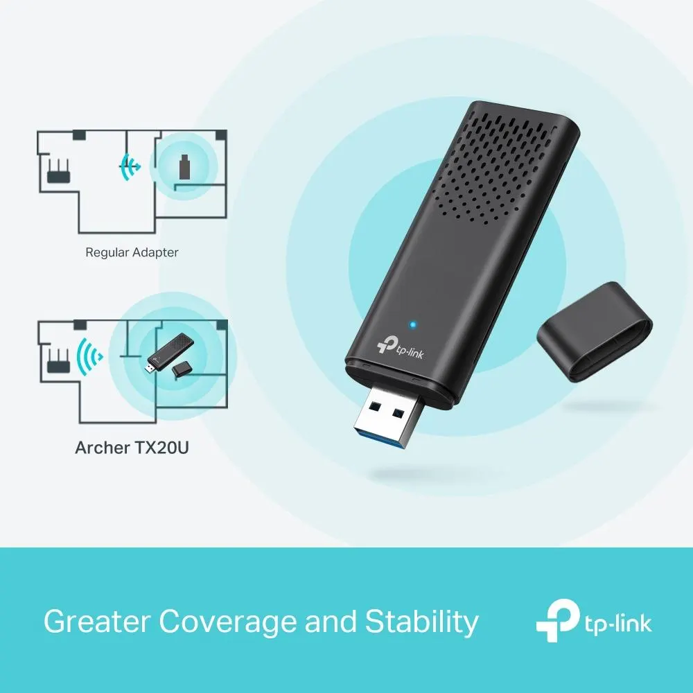 Wi-Fi ადაპტერი TP-Link, Archer TX20U, Wi-Fi USB Adapter, AX1800