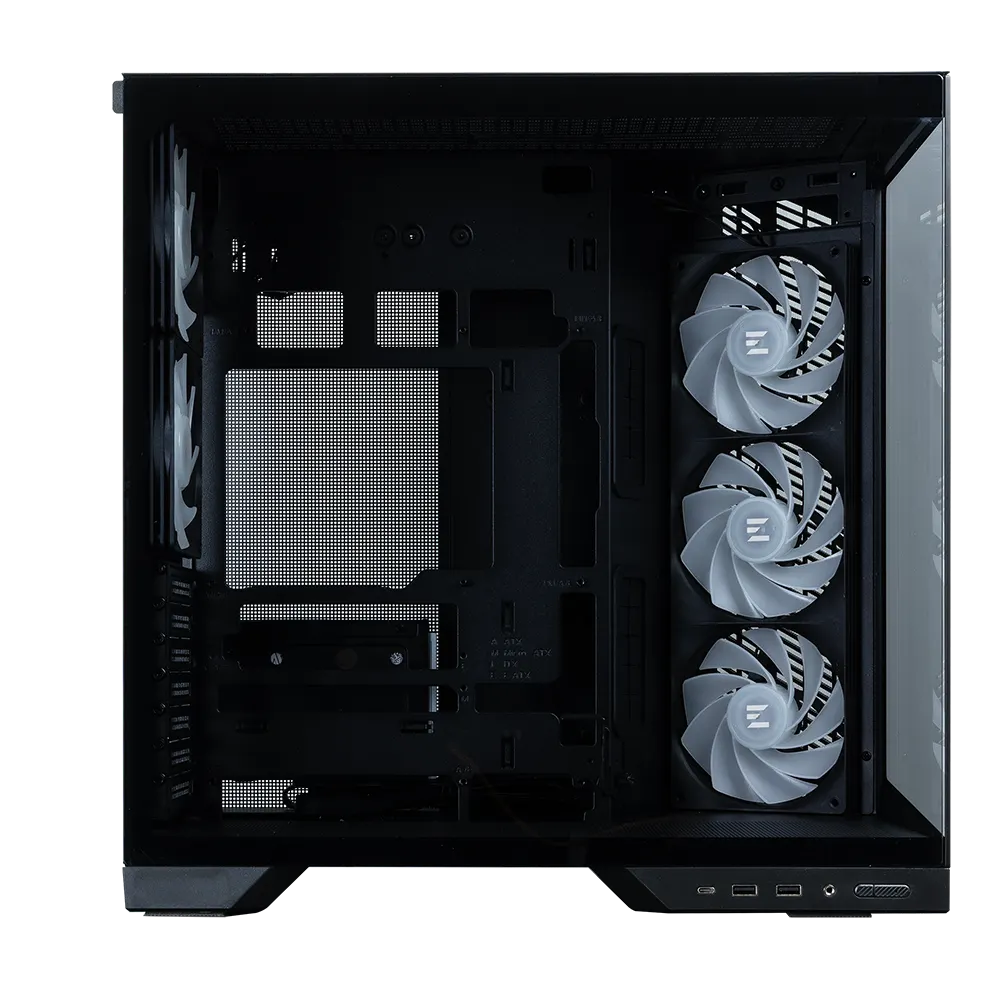 ქეისი Zalman PC case D50 without PSU, 2xUSB3.0, 1xUSBType-C, 2x120mm ARGB, 1x360mm ARGB, VGA 415mm, LCS ready, TG Side/Front Panel, ATX, black