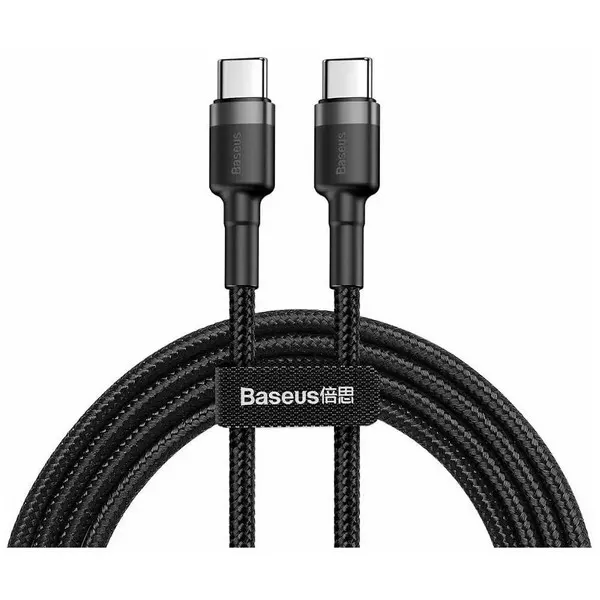 Type-C კაბელი Baseus USB-C to USB-C 1m Black/Grey