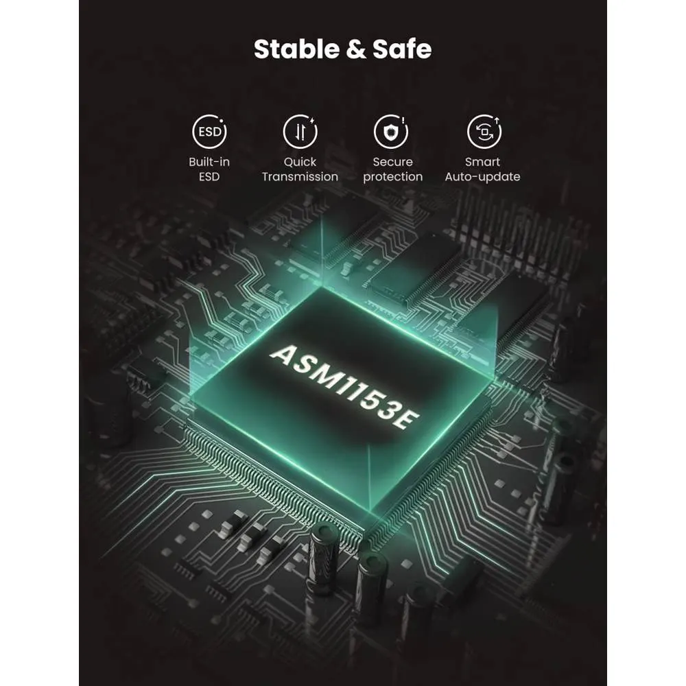 Type-C ადაპტერი UGREEN CM321 (70610), Type-C 3.0 to 2.5-Inch SATA Converter, 50cm, Black