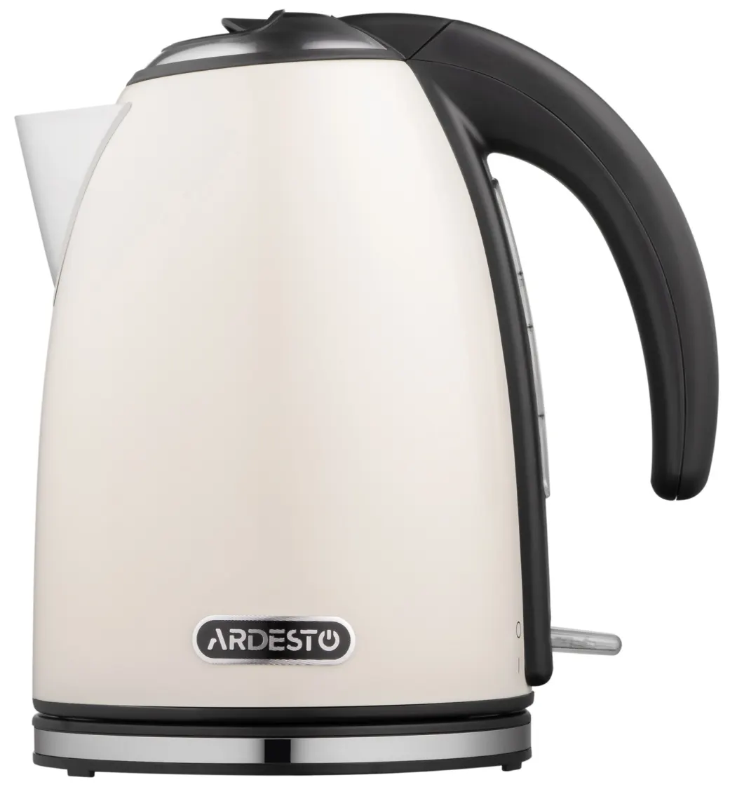 ელექტრო ჩაიდანი Ardesto Electric kettle EKL-F340BG, 1,7L, metal, gloss, STRIX, beige