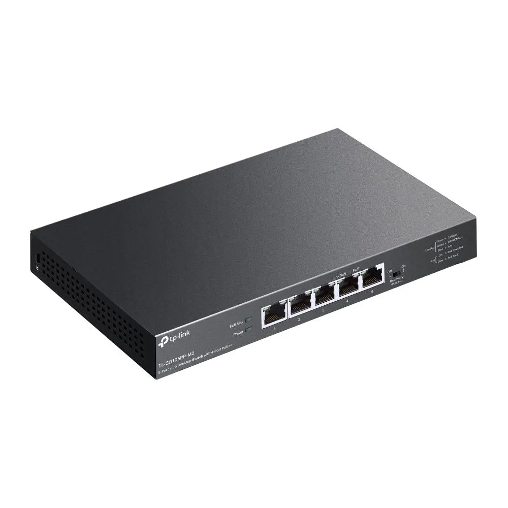 TP-Link, TL-SG105PP-M2, 5-Port 2.5G Desktop Switch with 4-Port PoE++, 123W