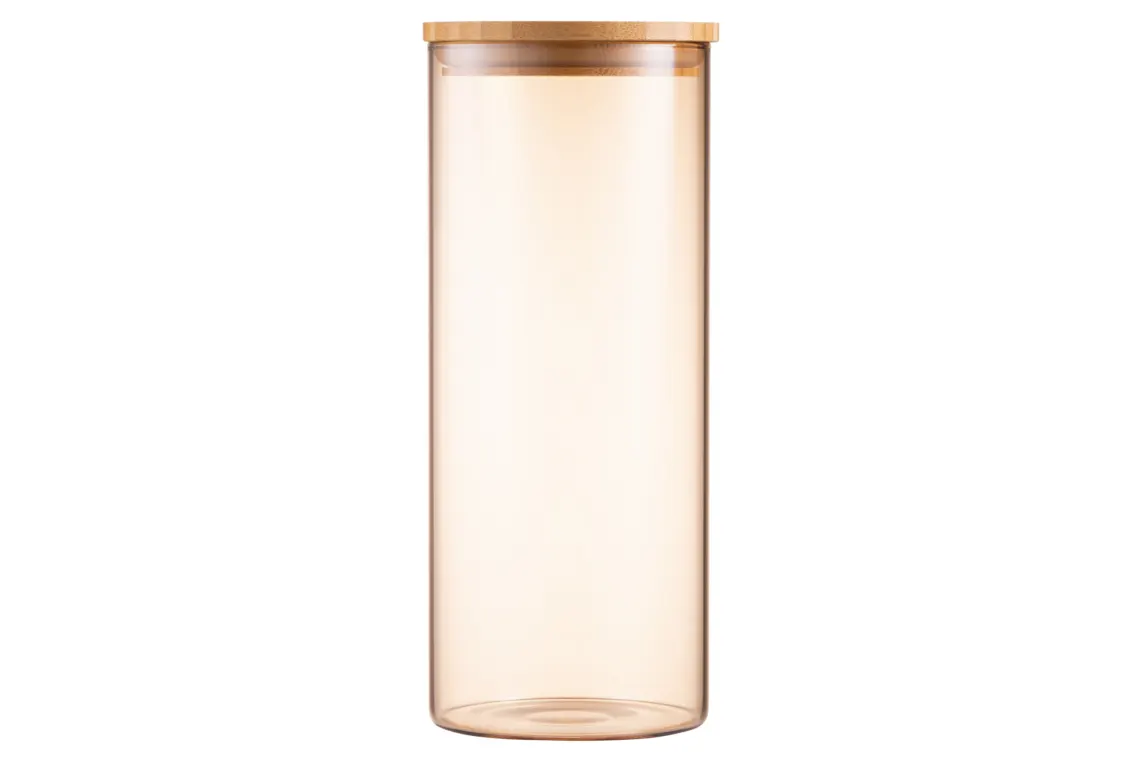 შუშის ქილა Ardesto Jar Golden Moon, 1000ml, glass, bamboo, round, golden