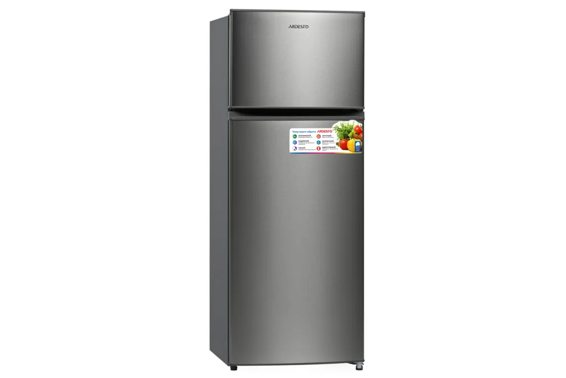 მაცივარი Ref ARDESTO with top freezer, 143x55x55, ref-164L, freez.-40L, 2doors, A+, ST, silve
