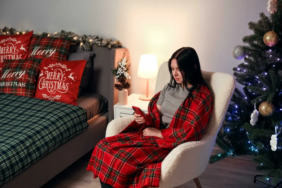 პლედი Ardesto Christmas Fleece blanket 130x160cm, 100% polyester, classic tartan