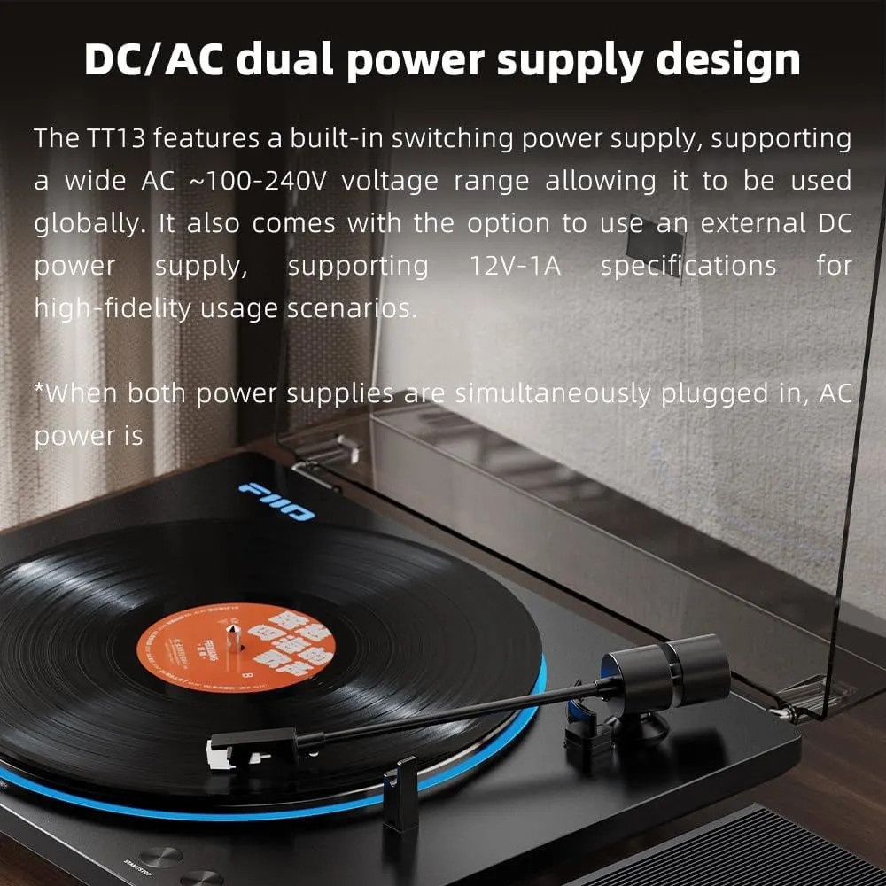 ფირსაკრავი FiiO TT13 Automatic Bluetooth Vinyl Turntable, RCA Silver