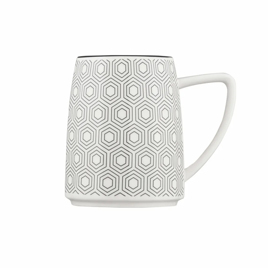 კათხა Mug ARDESTO Lamberto, 360ml, porcelain, white-gray