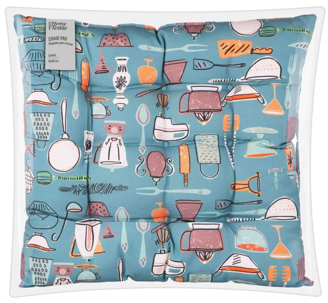 სკამის ბალიში Ardesto Sitpad Cookery 40x40cm, 90% polyester, 10% cotton