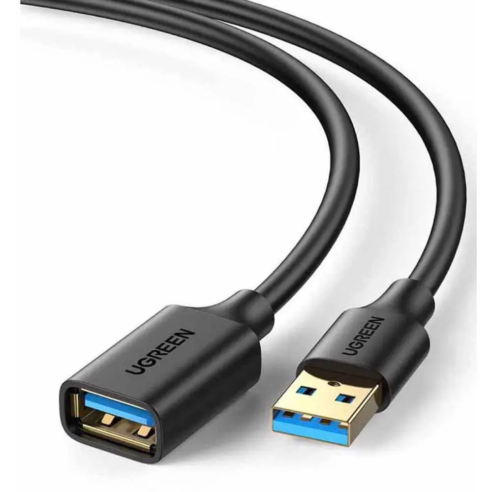 USB დამაგრძელებელი UGREEN US129 (30127), USB 3.0 Male to USB Female, Extension Male Cable, 3m, Black