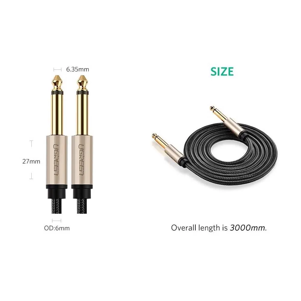 UGREEN AV127 (10629) 3.5mm to 6.35mm TRS Stereo Audio Cable 3m, Gray