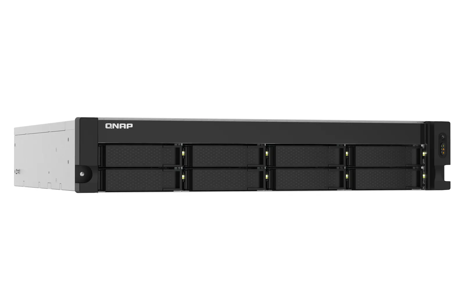 8-Bay AL324 quad-core 1.7 GHz rackmount NAS with 250W redundant PSU, 4GB DDR4 UDIMM RAM (max 16GB), SATA 6Gb/s, 2x 10GbE SFP+, 2x 2.5GbE, 1x PCIe Gen2