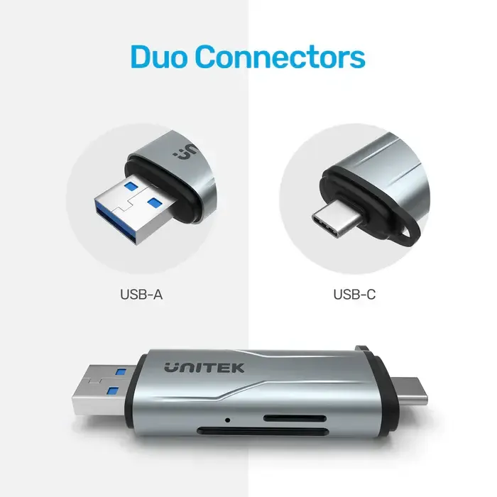 R1010A, UNITEK, Card Reader, USB A/C to Micro SD/SD Card Reader.