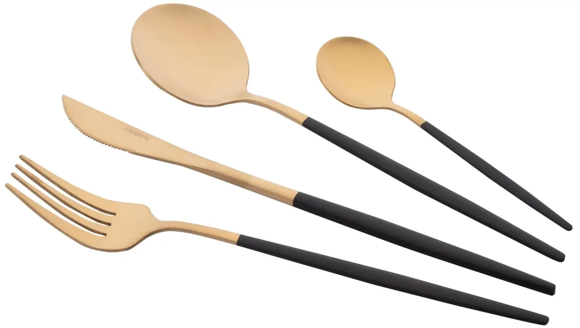 Cutlery set ARDESTO Gemini Lecco, 4pcs, stainless steel, golden-black