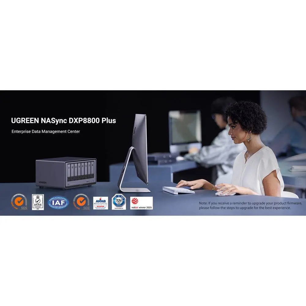 Storage System UGREEN NASync DXP8800 Plus (35127B), Intel i5 1235U, 8GB, Diskless, RJ45, USB, Type-C, HDMI, Space Gray