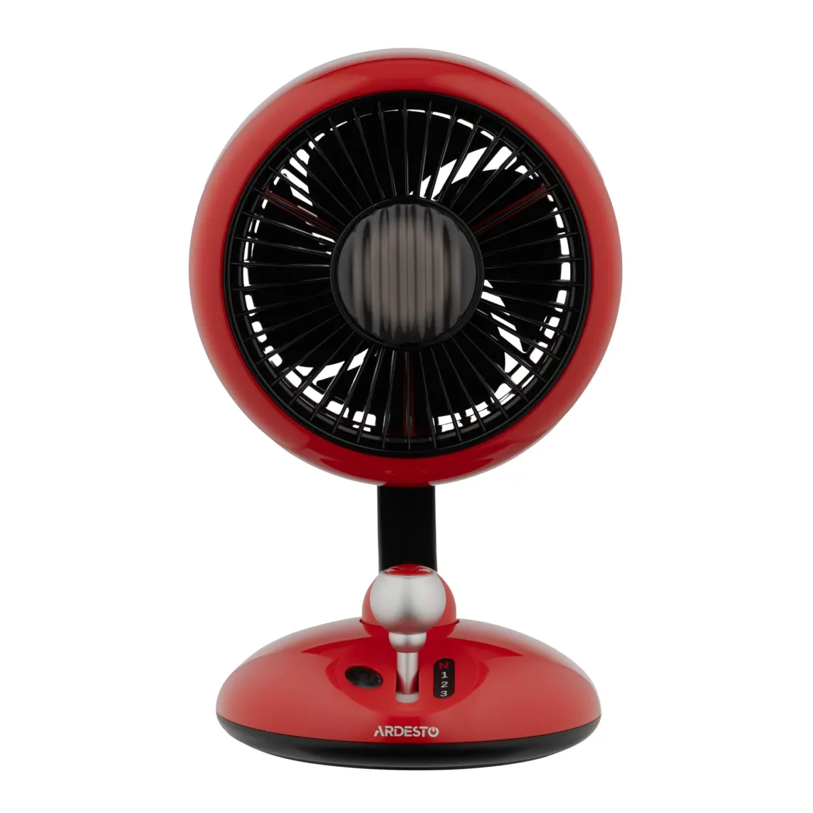 ვენტილატორი ARDESTO Table fan AviaFan FT-F3600RD desktop, 12cm, rechargeable, backlight, USB-A Type-C, red