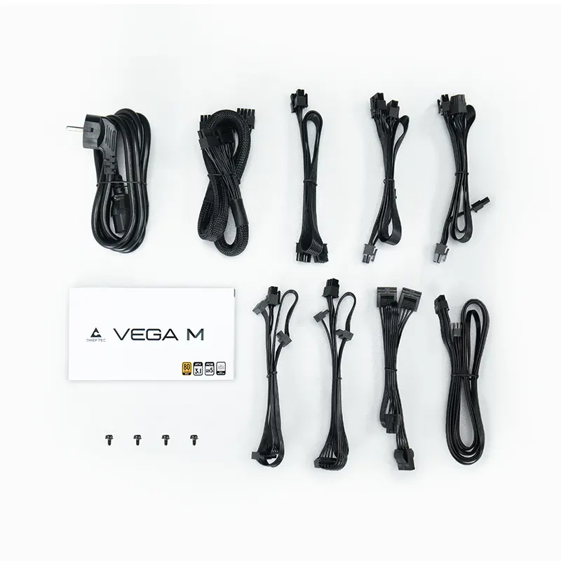 კვების ბლოკი CHIEFTEC PSU Vega M (750W), >90%, 80+ Gold, 135mm FDB, 1xMB 24pin(20+4), 2xCPU 8pin(4+4), 3xMolex, 6xSATA, 4xPCIe 8pin(6+2), 1xPCIe GEN5 16pin, Fully Modular