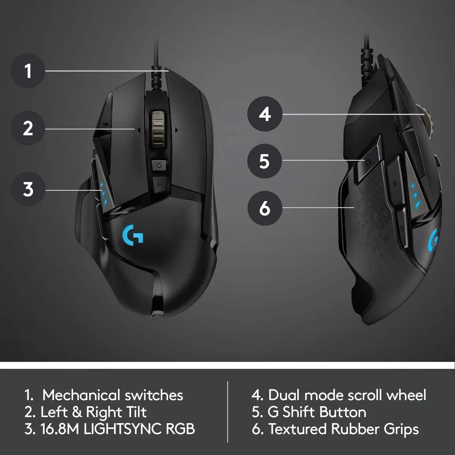 logitech, G502 HERO, (RGB) Mouse Black