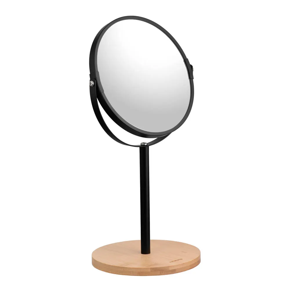 სარკე Mirror on stand Ardesto, 19x15x34.5cm, glass, bamboo, metal, plastic, black