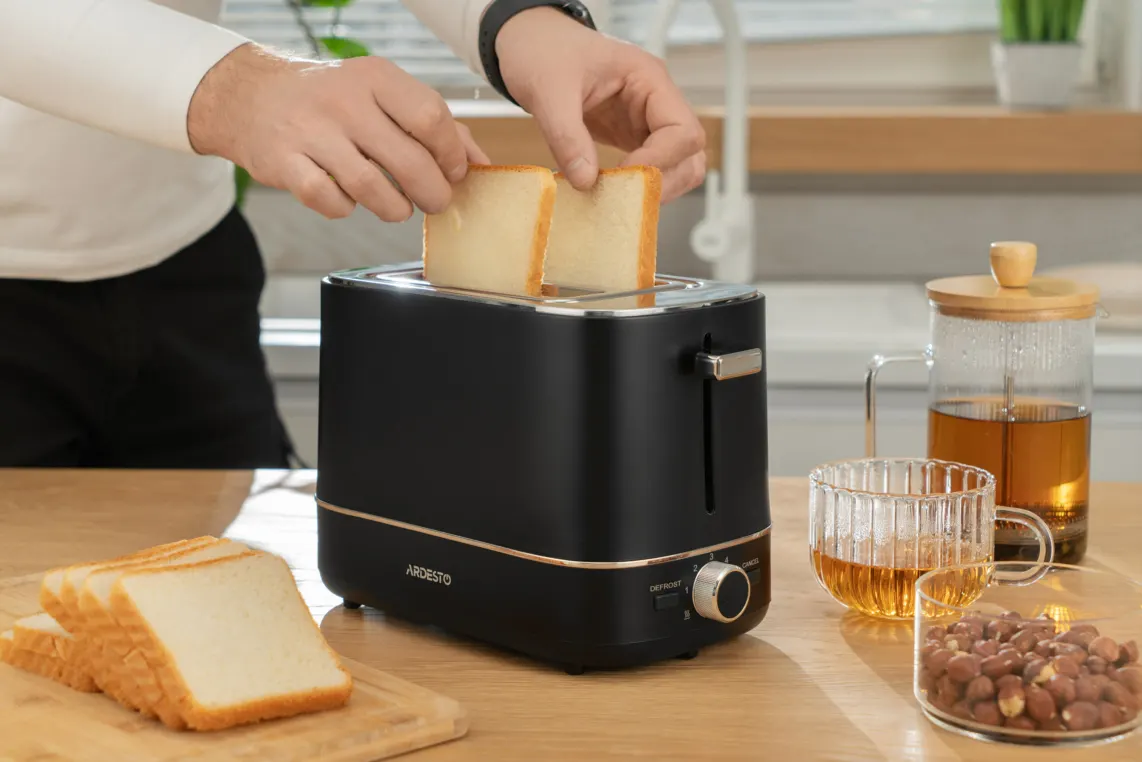 ტოსტერი Ardesto toaster Timeless Elegance, 800W, plastic, 2 slots, black