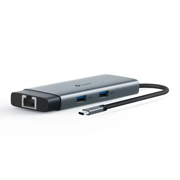 UH6120C, TPLINK, Type C Adapter, USB Type-C 6-Port Hub, K@60Hz HDMI, 1 Gbps ethernet, 100W PD, 1×USB-C Data Ports, 2× USB-A