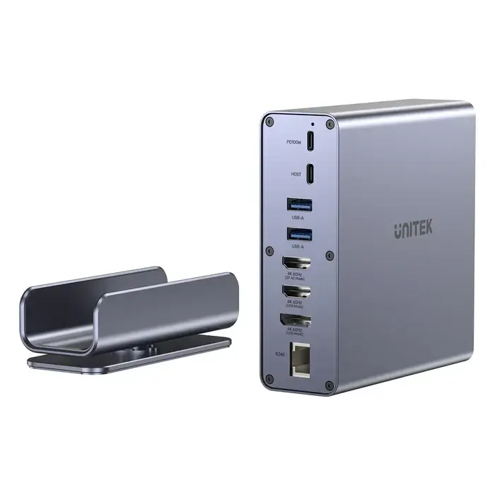 D1135AGY01, UNITEK, Docking Station, 15-in-1 (2*HDMI 4K+DP 4K+2*USB2.0+USB3.0+2*USB 10Gbps+USB-C 5Gbps + USB-C 10Gb+ SD/Micr