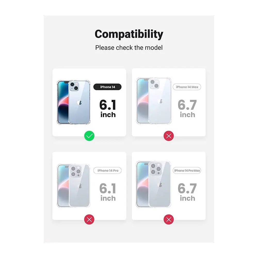 მობილურის ქეისი UGREEN LP601 (90930), iPhone 14, Cover, Transparent