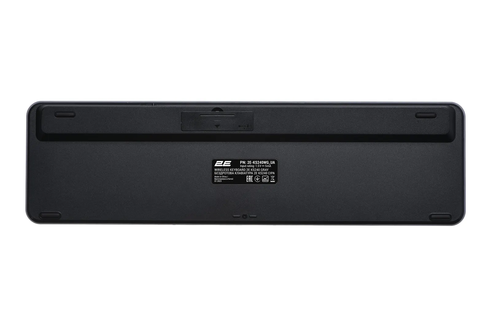 კლავიატურა 2E Keyboard membrane KS240 110key, WL/BT, EN/UK, grey-black