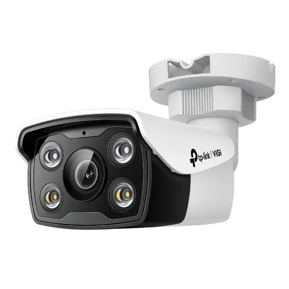 VIGI C350(4mm), TPLINK, Camera, 5MP Outdoor Full-Color Bullet 1/2.7 CMOS F1.6, IP67, H.265+ 2 Way Audio, SD Card up to 512G PoE