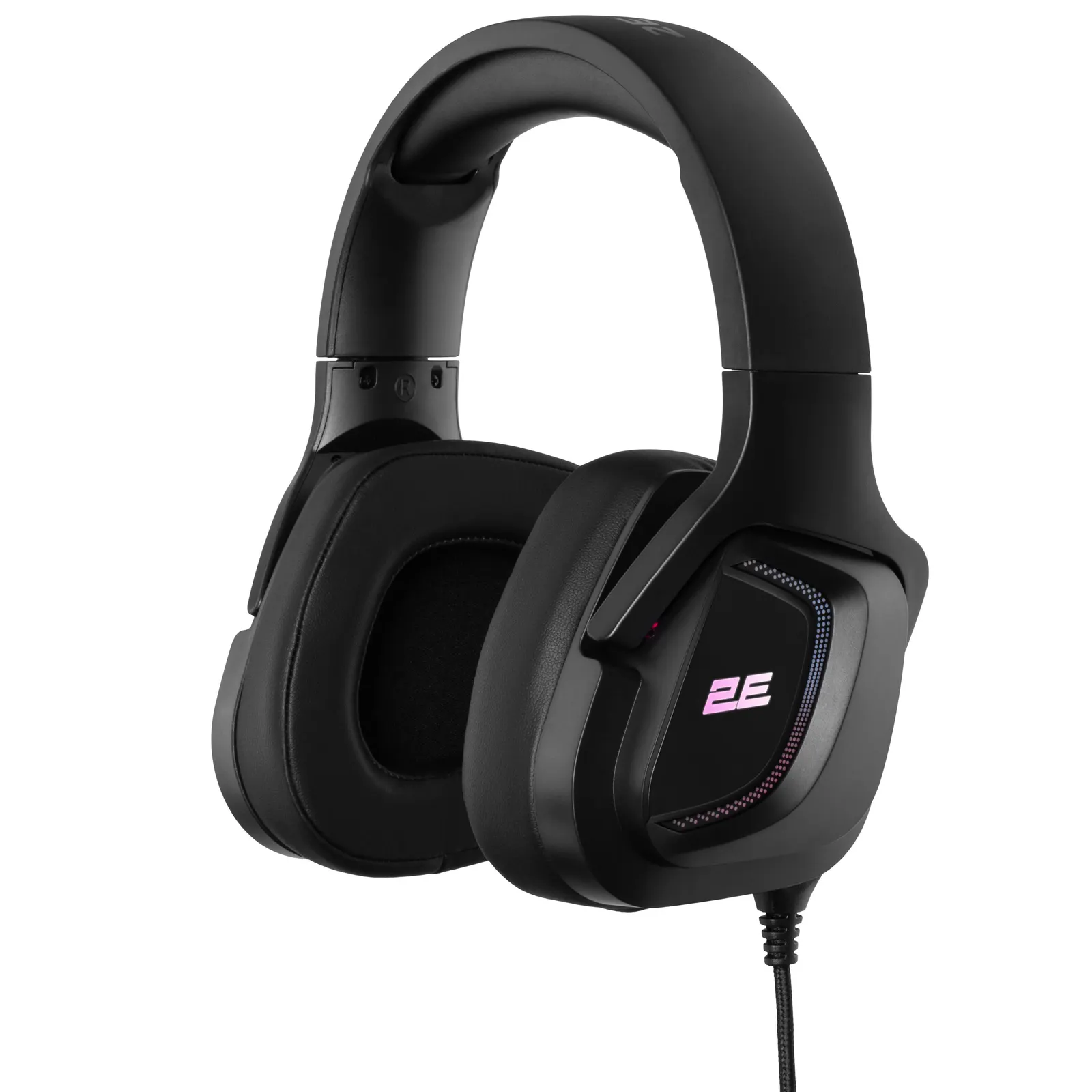 ყურსასმენი 2E GAMING Headset HG340, mini-jack/dual 3.5mm, RGB, 2m, black