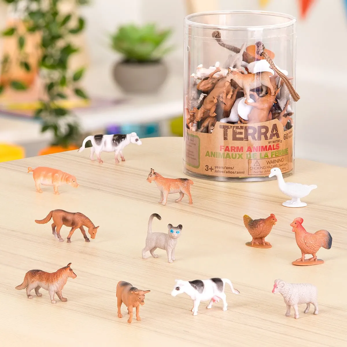საგანმანათლებლო სათამაშო Terra FARM ANIMALS IN TUBE