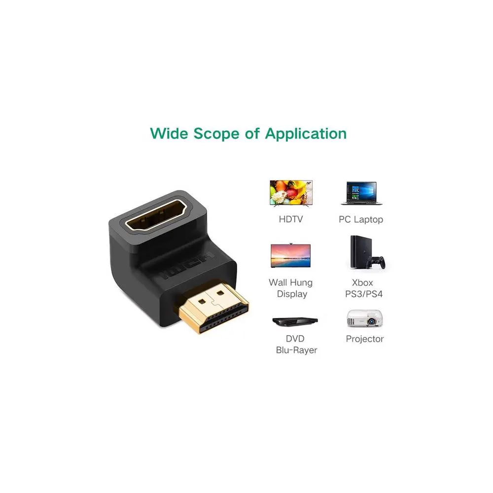 UGREEN HD112 (20109) HDMI Male to Female Adapter Down, Black