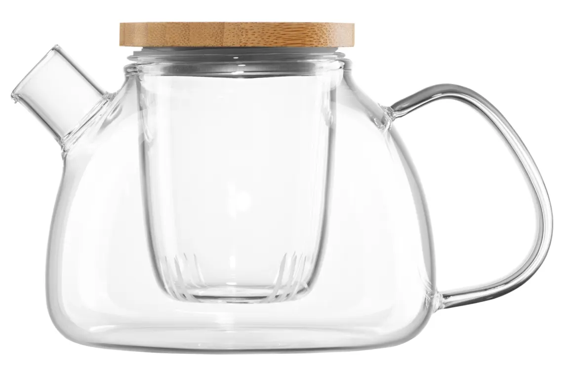 ჩაიდანი Ardesto Teapot, 1000ml, borosilicate glass, bamboo, transparent