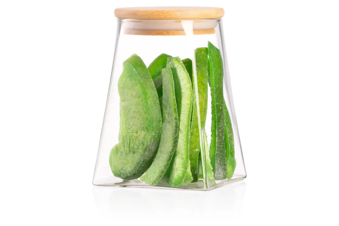 შუშის ქილა Jar ARDESTO Midori 700ml, glass, bamboo, cone, transparent