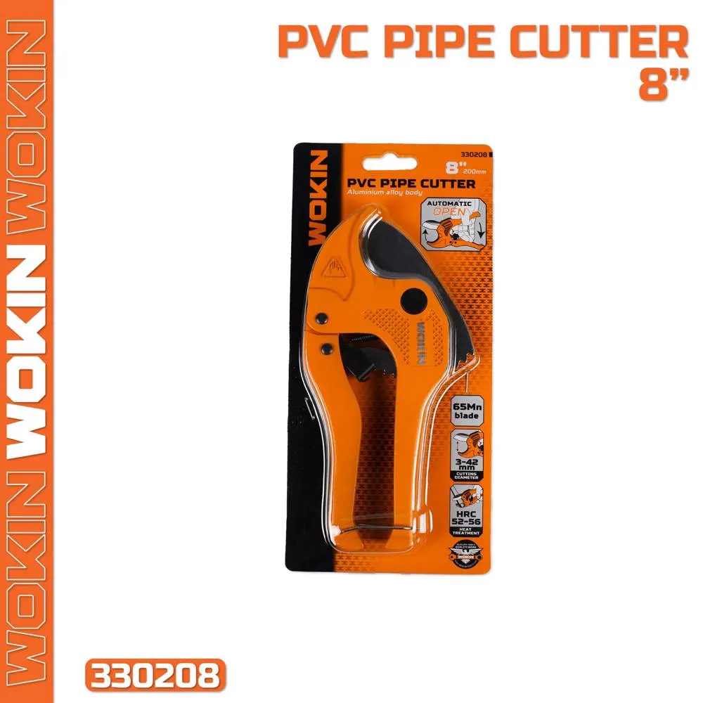 Wokin 330208, 200mm, 3-42mm, PVC Pipe Cutter, Orange