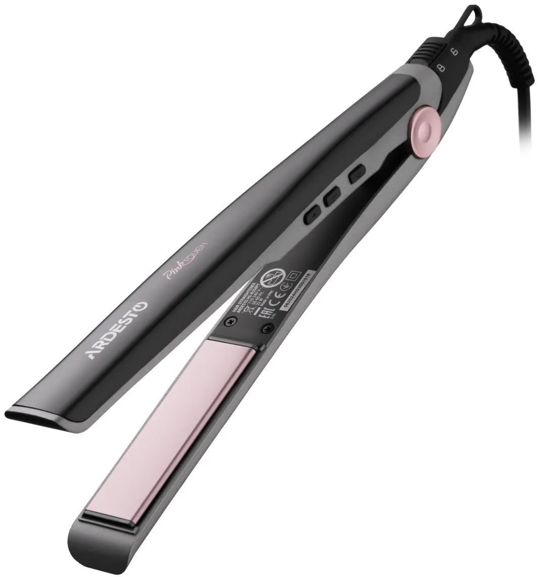 Ardesto Hair straightener Pink Touch, 32W, 110-200C, ceramics, gray+pink