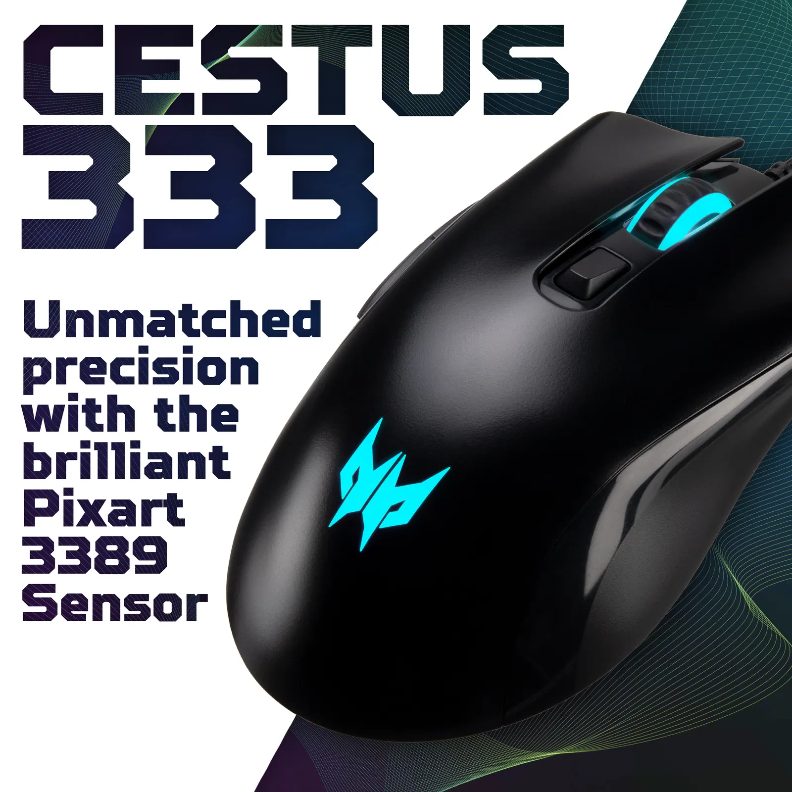Acer Predator Cestus 333, PMW410, USB2.0 Black,Up to 16000 dpi, Wired, 6 buttons, RETAIL PACK