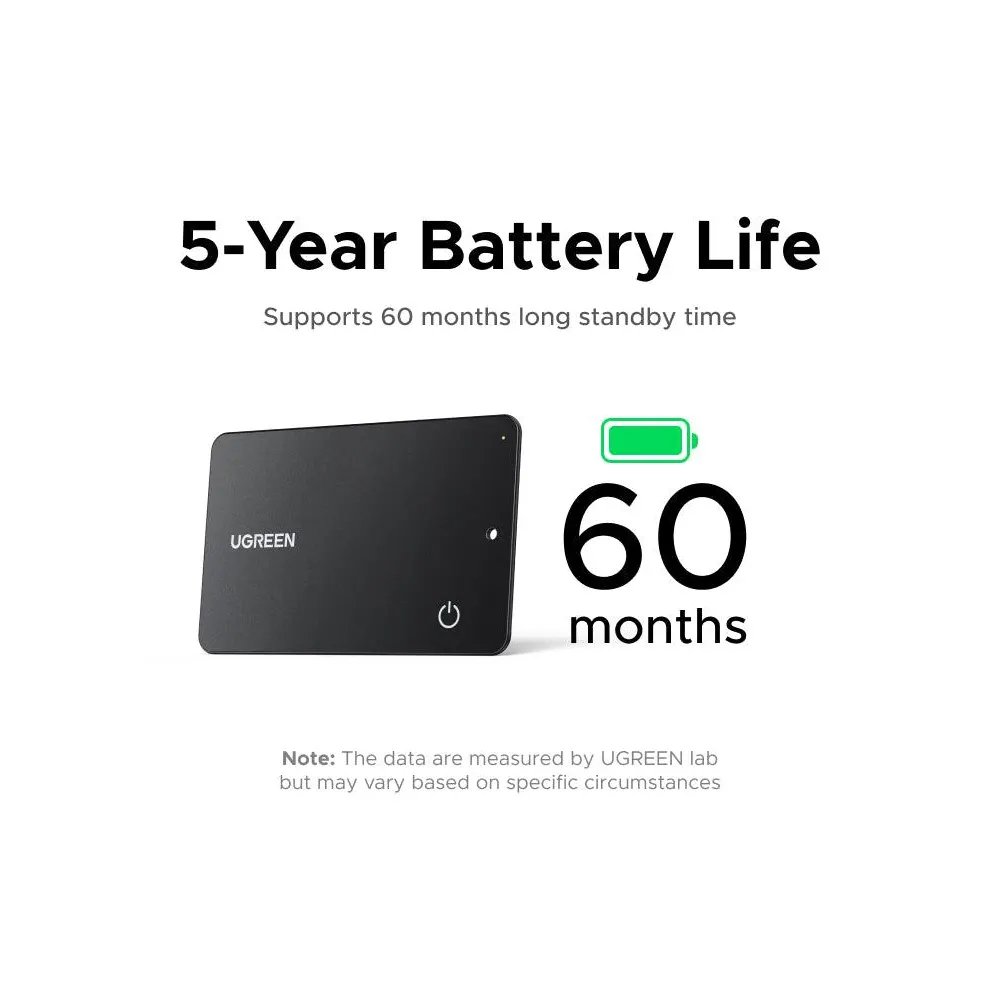 Smart Tag UGREEN CM915 (75644) Slim Pro, IOS+Android, Smart Tag Finder, Dark Gray