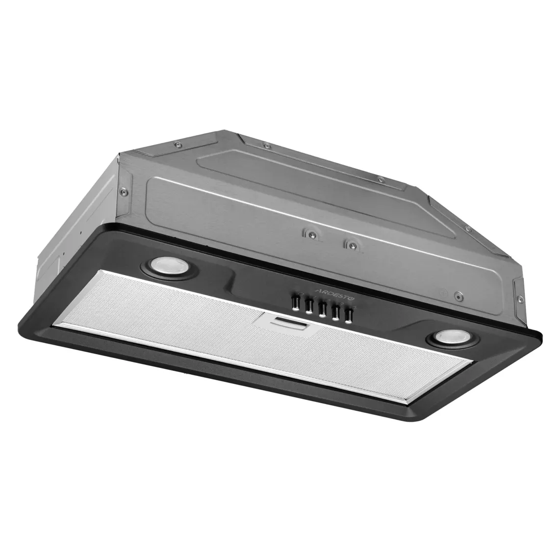 გამწოვი Ardesto Hood integrated, 52cm, 700m3h, metal, 2x1W LED, button, black