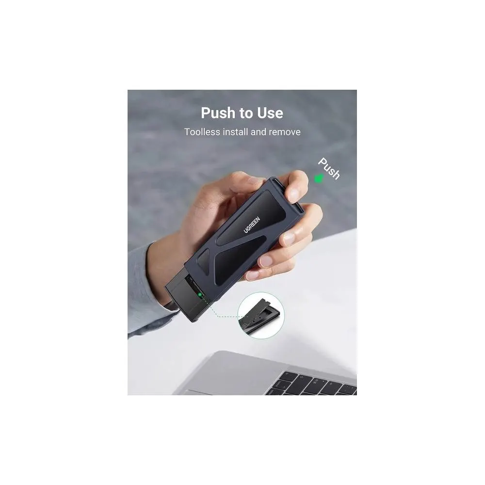 მყარი დისკის ქეისი UGREEN CM578(15512), M.2 NVMe SSD Enclosure Adapter, Grey