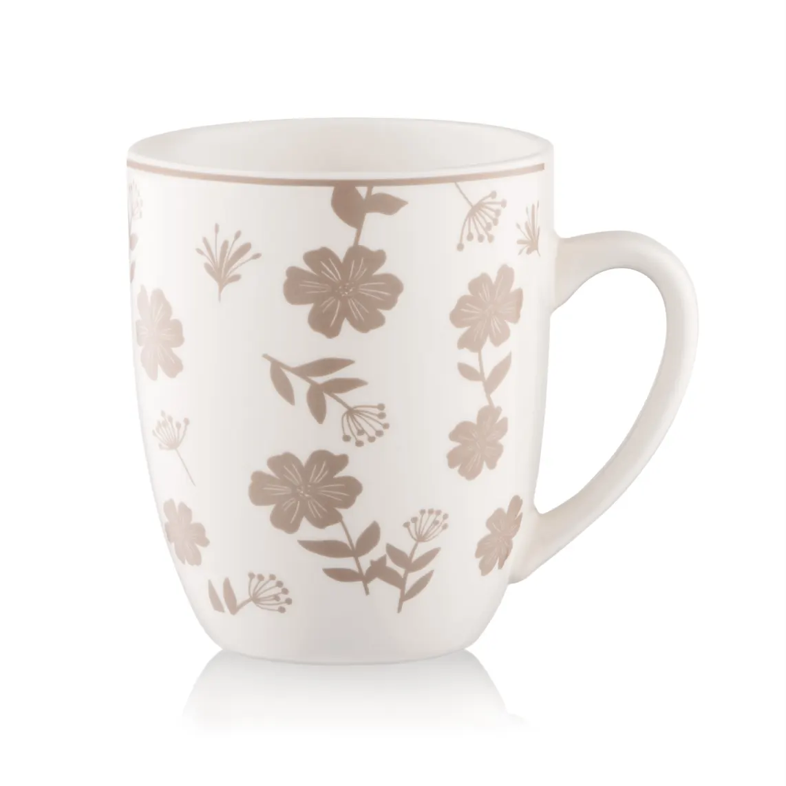 კათხა Mug ARDESTO Ravenna, 360ml, porcelain, white-beige