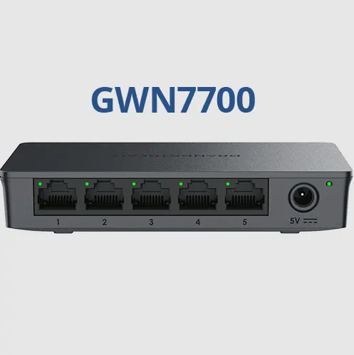 სვიჩი Grandstream GWN7700, Unmanaged Network Switches, 5-ports Gigabit Ethernet, Desktop, wall-mount