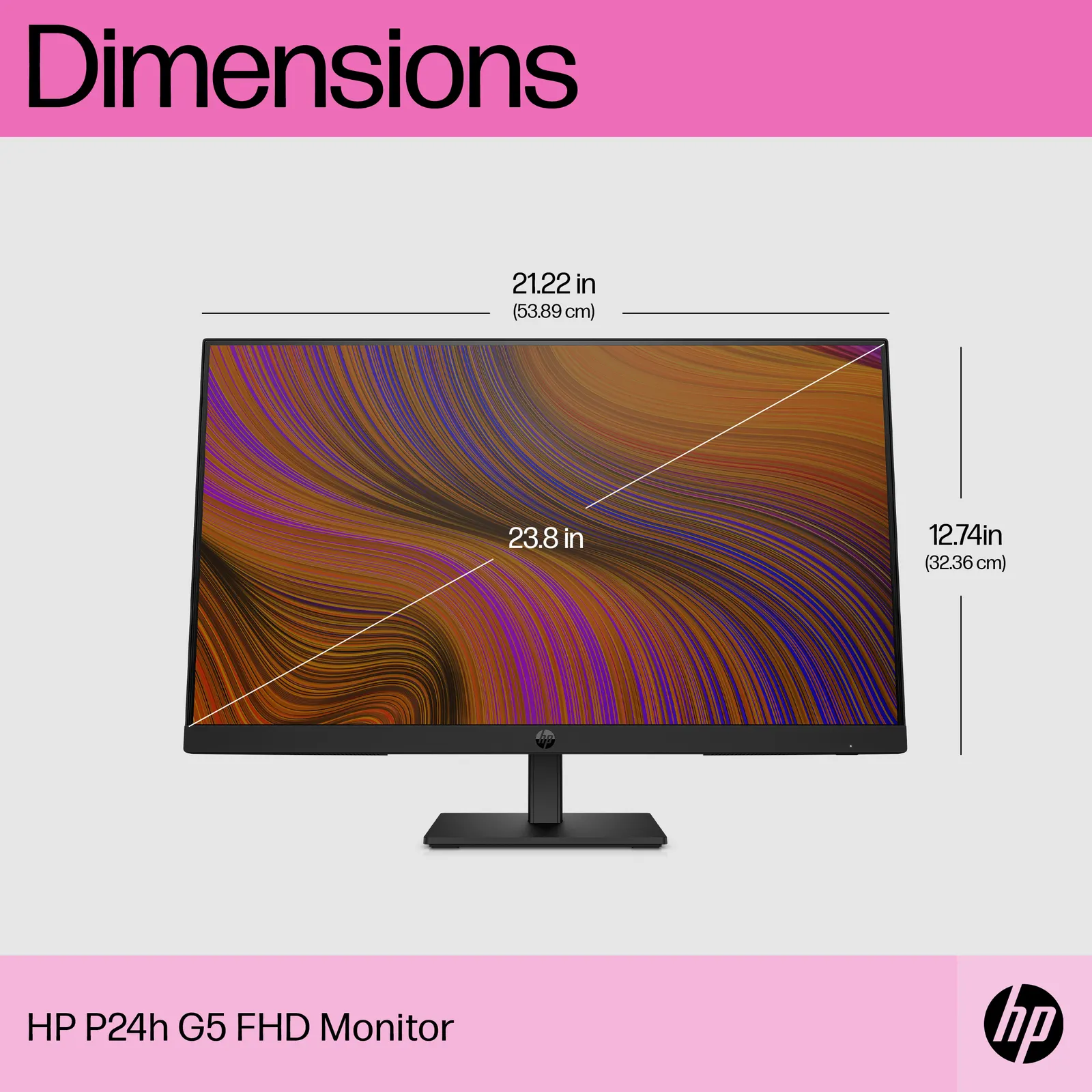 მონიტორი HP P24h G5 23.8" IPS FHD Black