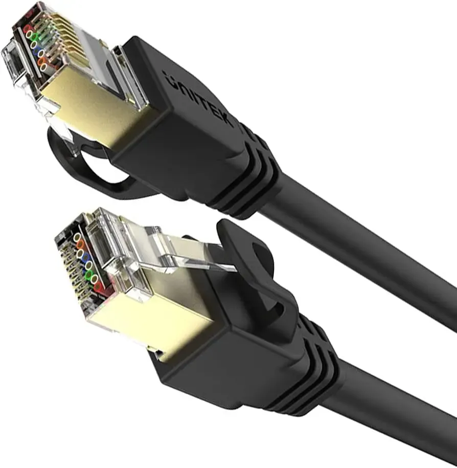 C1808HBK,UNITEK 0.5M, CAT 7 RJ45 (8P8C) Male to RJ45(8P8C) Male Cable, Black