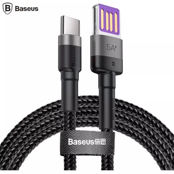 Type-C კაბელი Baseus USB to USB-C 1m Black/Grey
