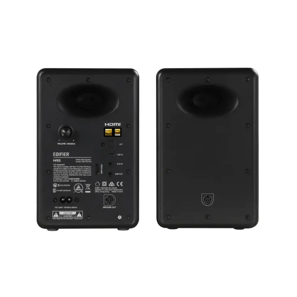 Edifier M90, 100W, HDMI eARC, Optical, Type-C, AUX, Bluetooth, Compact Active Speaker, Black