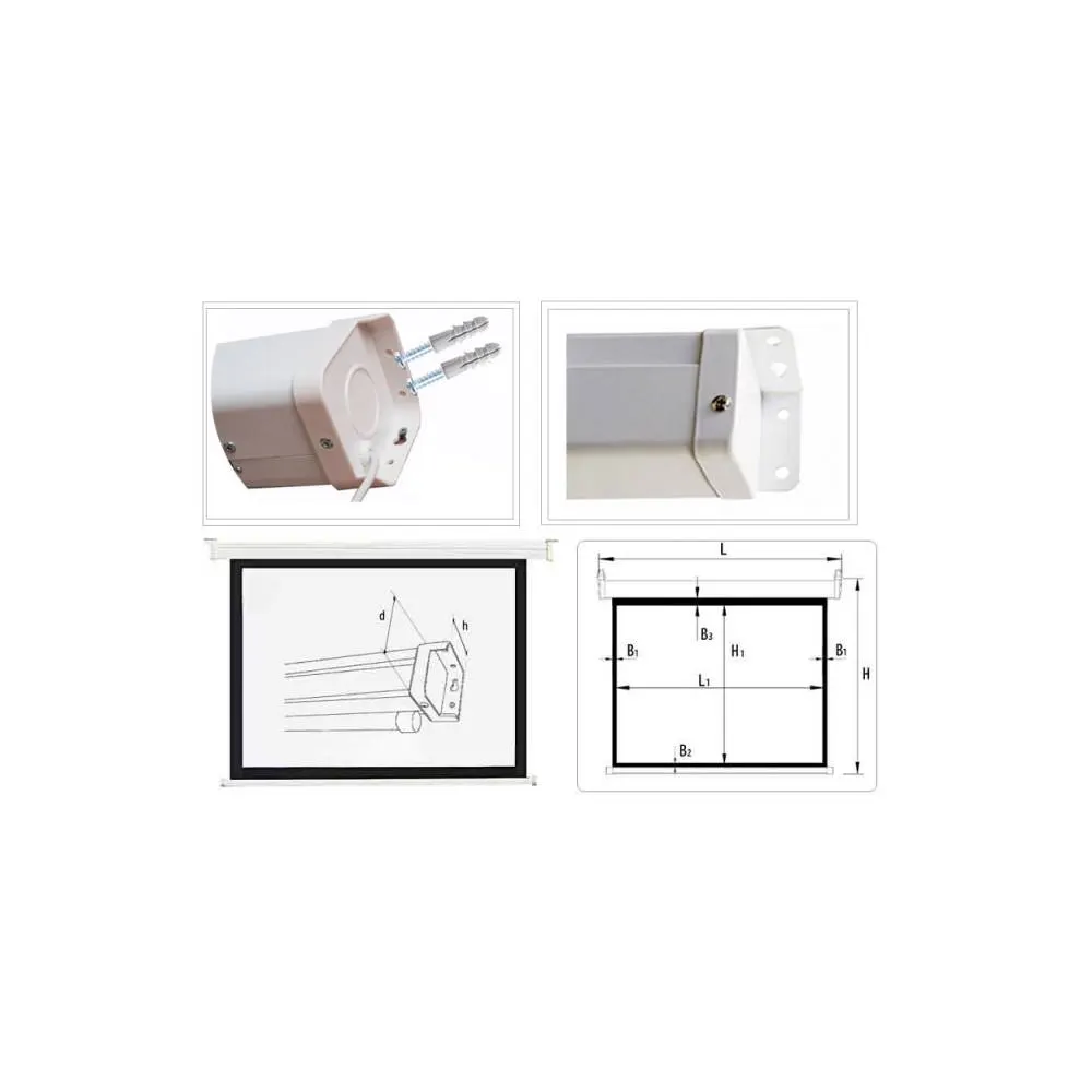 პროექტორის ელექტრო ეკრანი ALLSCREEN ELECTRIC PROJECTION SCREEN 240X180CM CMP-12043 HD FABRIC WITH REMOTE CONTROL DIAGONAL 120 INCH / 304 CM