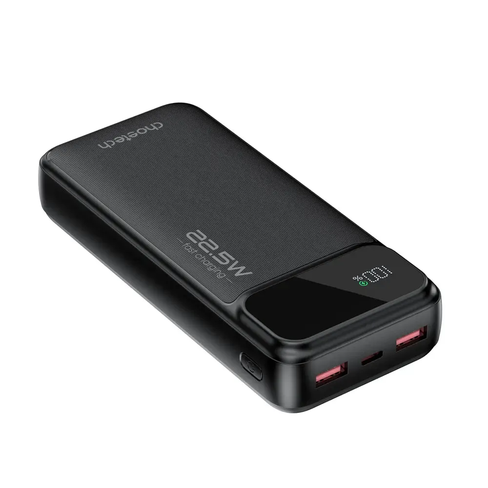 CHOETECH, B729, Power Bank, 20000mAh, 22.5W, Dual USB-A+Type-C, Digital Screen.