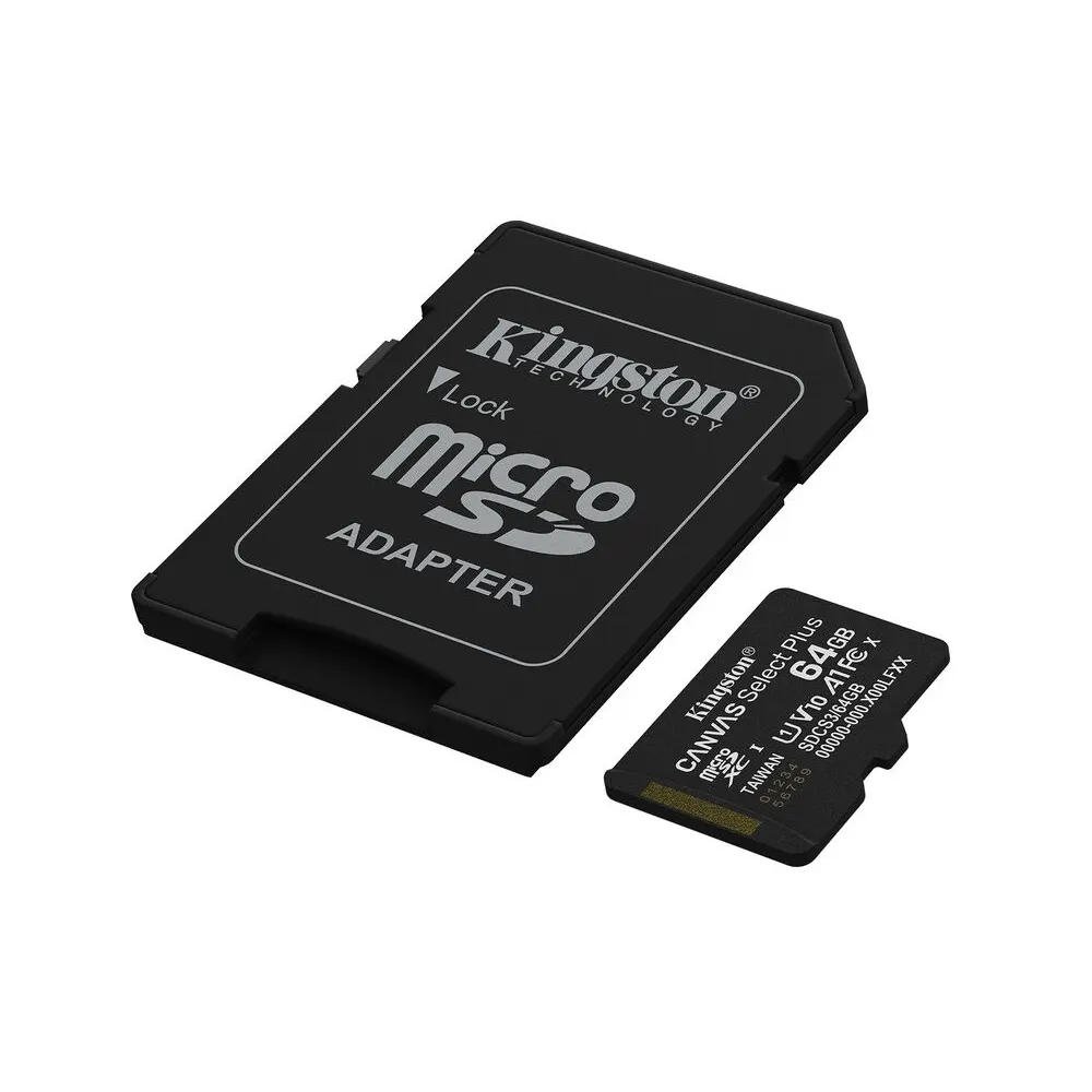 მეხსიერების ბარათი, SDCS3/64GB KINGSTON, 64GB მიკო SD.
