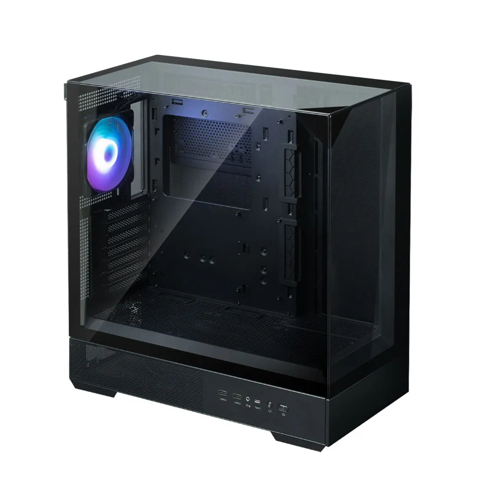 ქეისი Zalman PC case P40 Prism without PSU, 2xUSB3.0, 1xUSBType-C, 1x120mm ARGB, VGA 420mm, LCS ready, TG 3x Panels, ATX, black